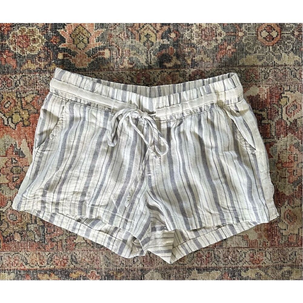 Bella Dahl Linen Blend Stripe Drawstring Shorts